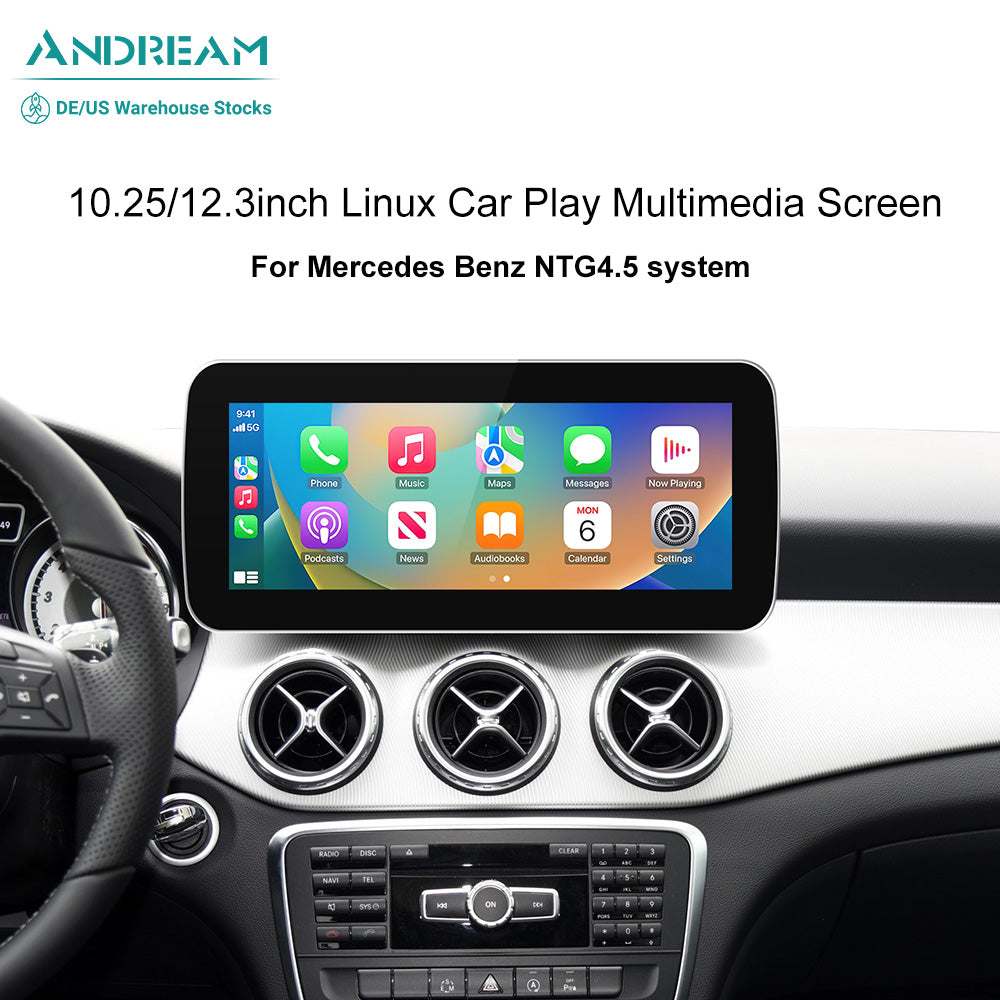 Wireless Carplay Android Auto Car Screen Linux Touchscreen Multimedia For Mercedes Benz A B Cla Gla W176 W246 2013-2015 Ntg4.5/4.7 AirPlay Navigation