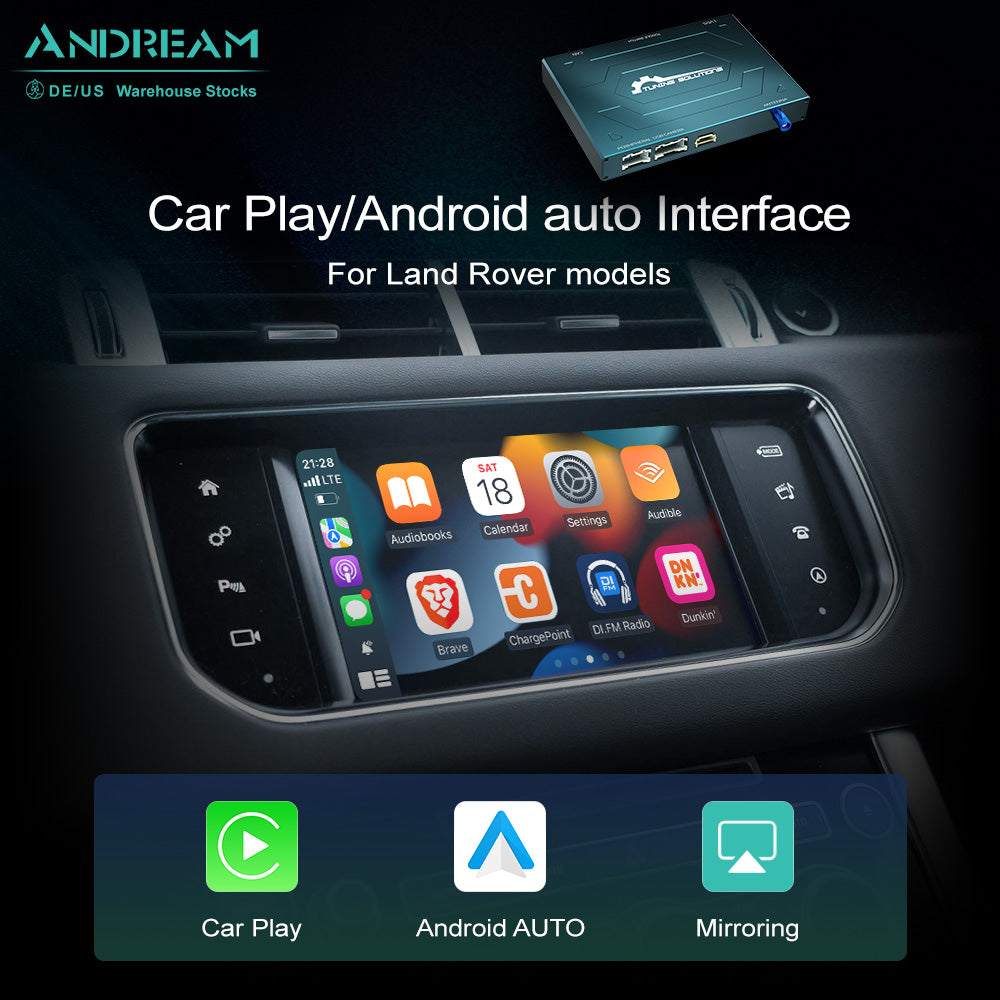 Wireless Carplay Interface Module Box For Land Range Rover Sport Evoque Vogue Discovery 4 Jaguar XE XF Android Auto Mirror Navigation Box