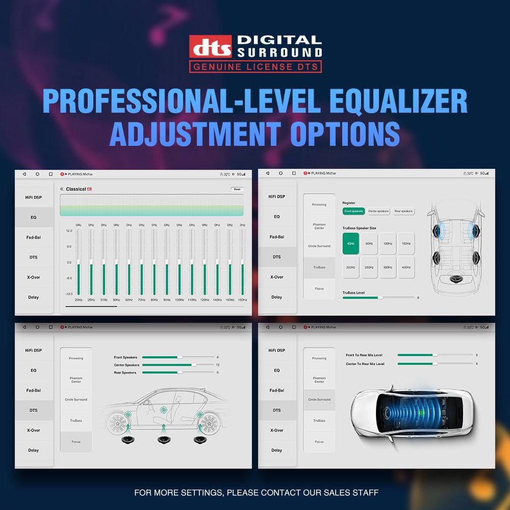 Android 14 7 Inchs With DTS Certified Digital DSP Amplifier Optical Fiber Coaxia For VW Volkswagen Skoda Octavia Golf 5 6 Touran Passat B6 Polo Jetta
