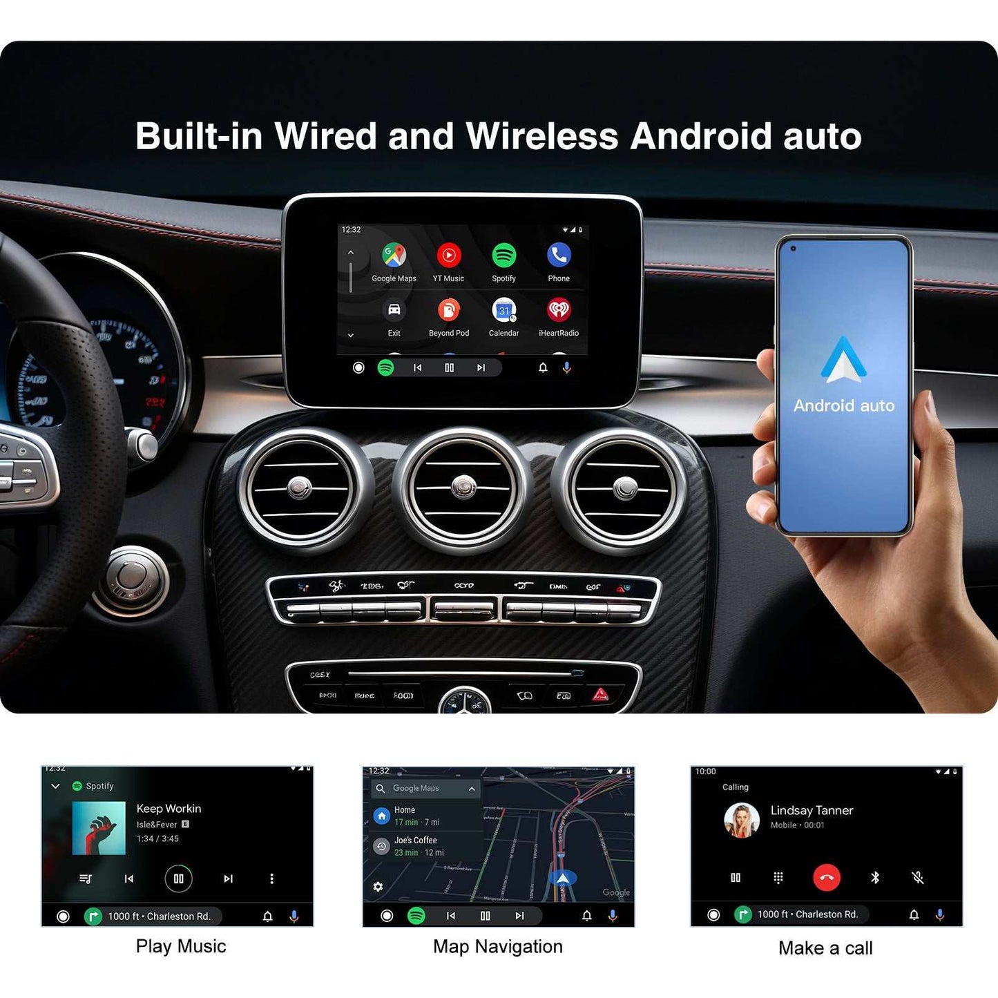 Wireless CarPlay CarPlay and Android Auto MMI Adapter for Mercedes NTG4.5 4.7 5.0 A B C E S Class GLA GLC GLE GLS Retrofit Kit Box