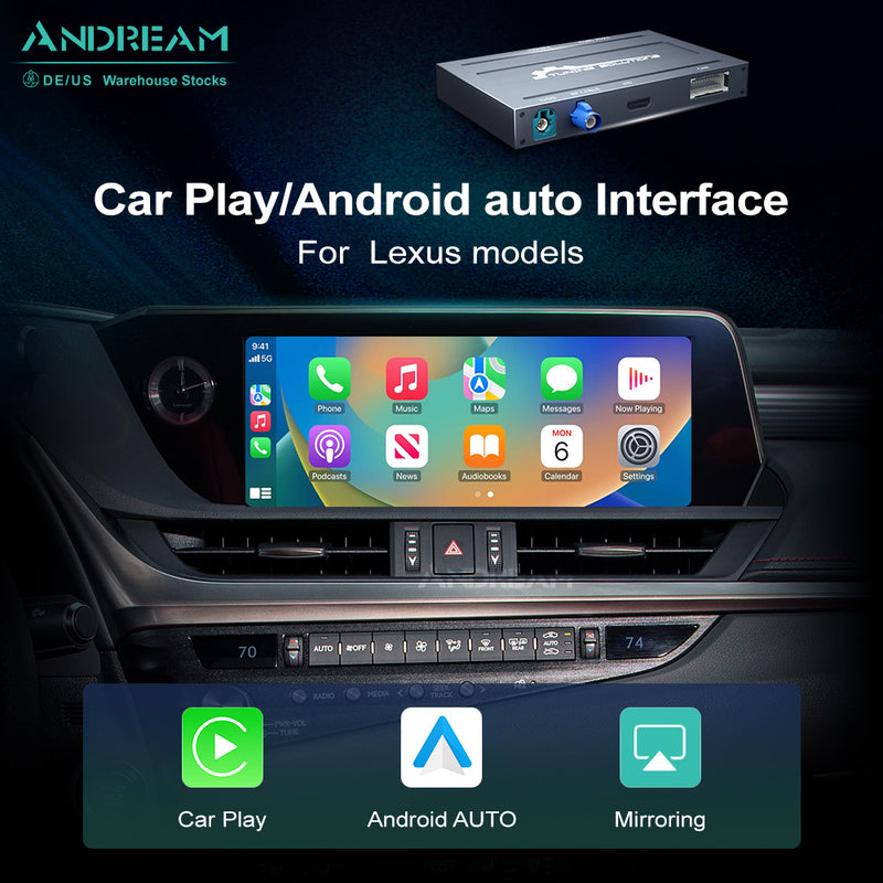 Wireless Car Carplay Navigation For Lexus GS/LS/ES/IS/UX/LX/RC/NX/RX Android Auto MMI Prime Retrofit Automatic Interface Box Mirror Multimedia