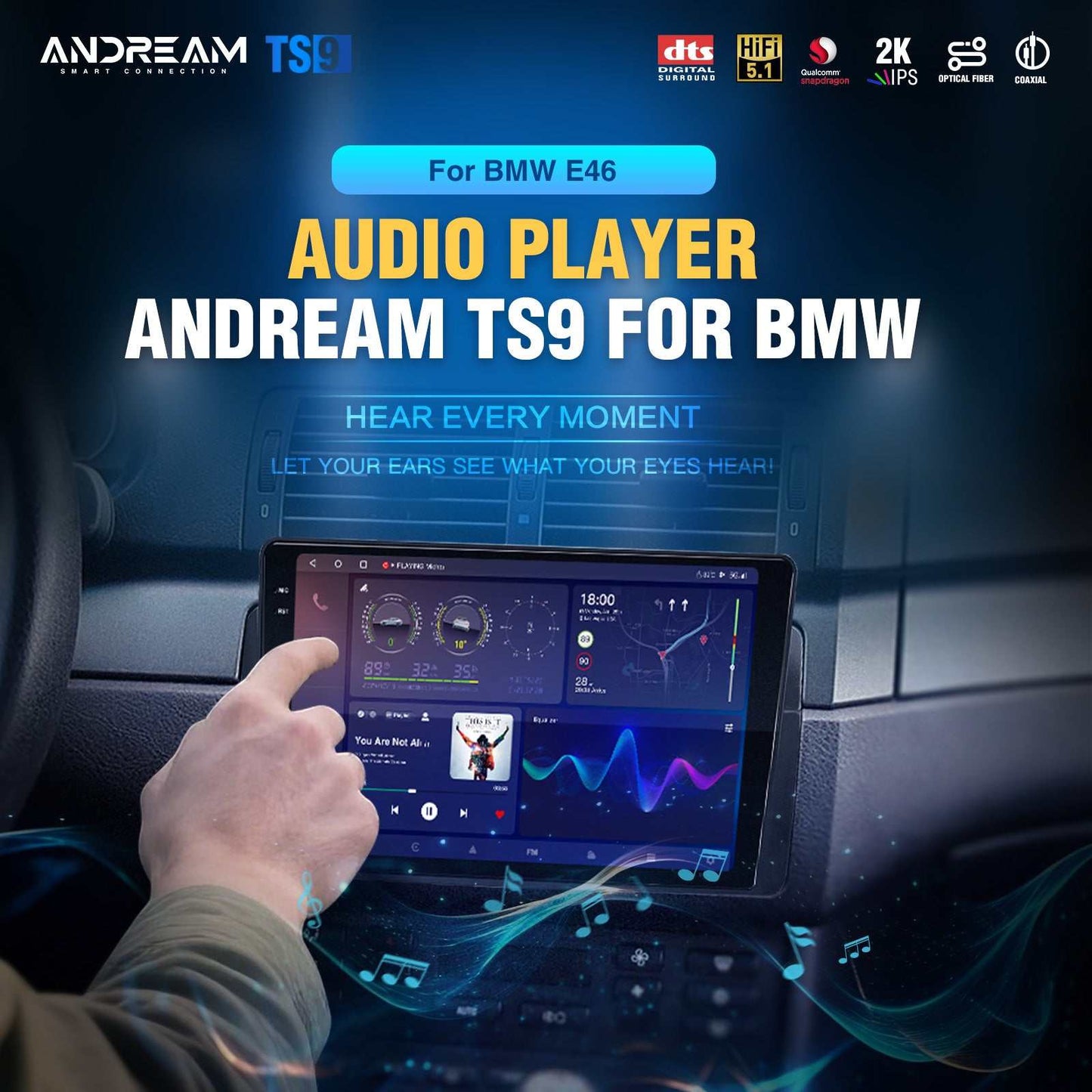 Car Stereo For BMW 3 Series 325i 330i M3 Sedan E46 1998-2006 Radio Apple Carplay Android Auto Android 14 Touchscreen GPS Audio Player Rear Camera DVD