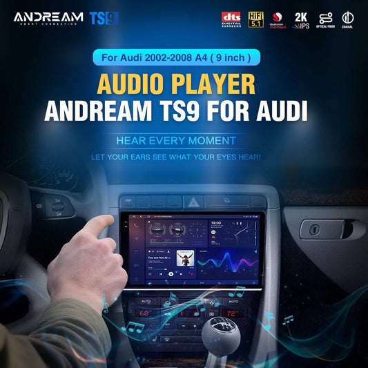 Android 8+256GB For Audi A4 S4 RS4 2003-2008 Car Radio With Wireless Carplay and Android Auto 9 Inch Touchscreen GPS Head Unit Mirror Link Controls