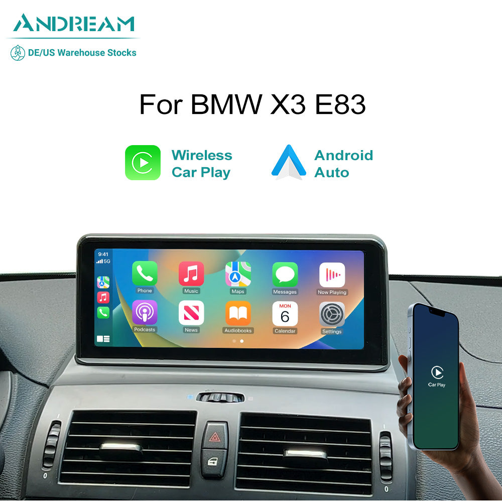 10.25 Wireless CarPlay Android Auto For BMW X3 E83 2003-2010 Without –  Andream(US)