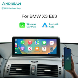 10.25" Wireless CarPlay Android Auto For BMW X3 E83 2003-2010 Without Original Car Screen Multimedia Head Unit Bluetooth Intelligent System