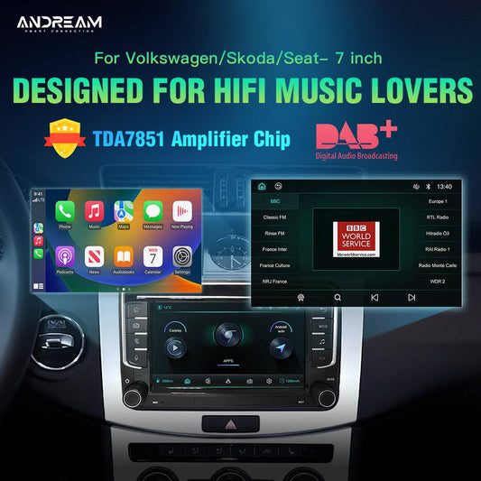Wireless CarPlay Screen 7" Screen For VW Volkswagen POLO GOLF PASSAT B6 SEAT Leon Skoda JETTA TIGUAN TOURAN Car Dvd Multimedia GPS Player Mirrorlink