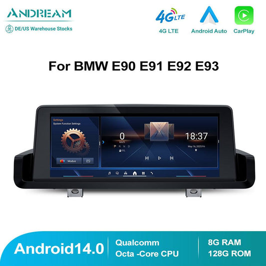 8.8'' 10.25‘’ Android 14.0 Qualcomm 8-core 8G+128G GPS Radio Player Navigation For BMW E90 E91 E92 E93 3 Series Without OEM System Screen Upgrade