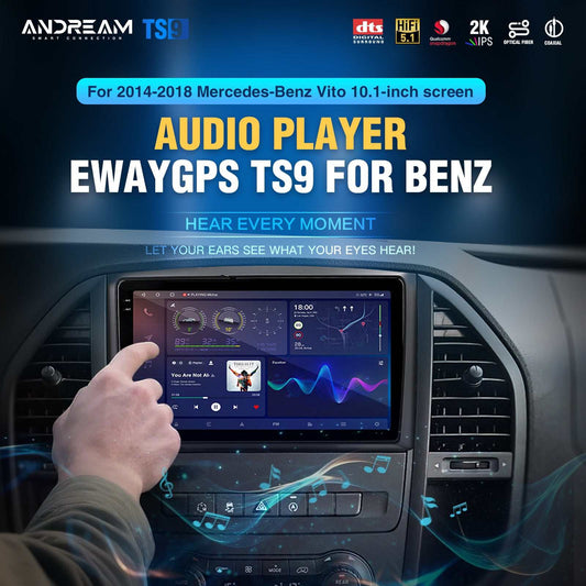 8+256GB Android Car Radio For Mercedes-Benz Vito Viano W639 B-Class W245 A-Class W169 9'' 2K HD Touchscreen Bluetooth DSP Audio TS9 CarPlay Stereo