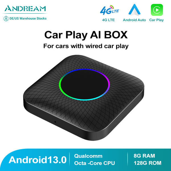 Android 13 8G+128G CarPlay AI Box 8-Core 6125 CPU Wireless CarPlay Android Auto Netflix YouTube Car AI Boxs Strong WiFi Bluetooth Voice Assistant