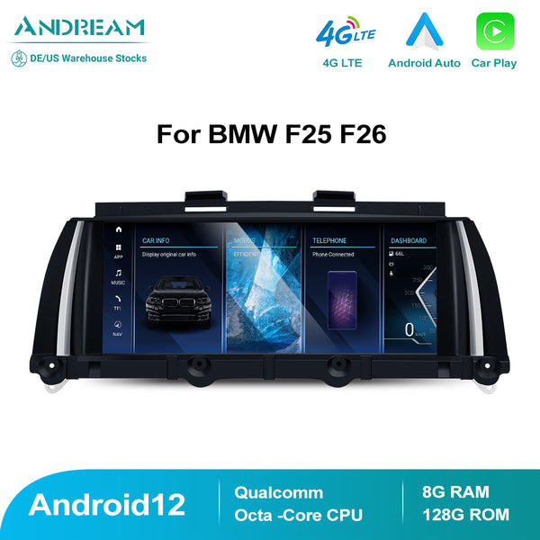 8.8" Android 12.0 8+128G Qualcomm Octa-core IPS Car Interface MultiMedia For BMW X3 F25 X4 F26 CIC NBT Smart NavigationCore Radio Touchscreen