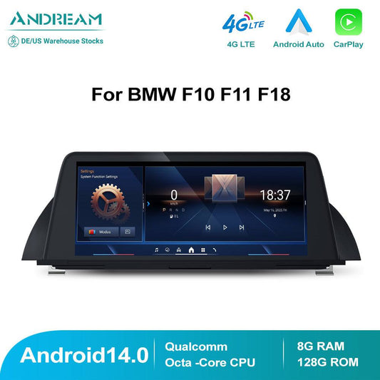 10.25" Android 14.0 Stereo Built-in Wifi IPS Interface Car Radio MultiMedia Player GPS For BMW 5 Series F10 F11 2010-2017 CIC NBT System Navigation
