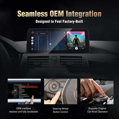 10.25''/12.3'' Wireless CarPlay/Android Auto For BMW M3 M4 3 4 Series F30 F31 F34 F32 CIC NBT EVO System Integration Bluetooth Audio AirPlay Autolink
