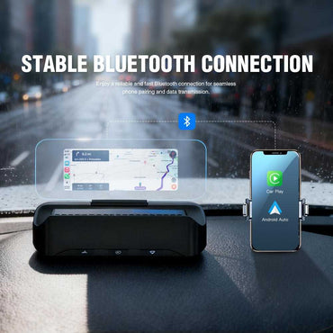 Wireless CarPlay & Android Auto Dual-System HUD High-Definition Projection Navigation Bluetooth Music Remote Control Stay Focused While Driving