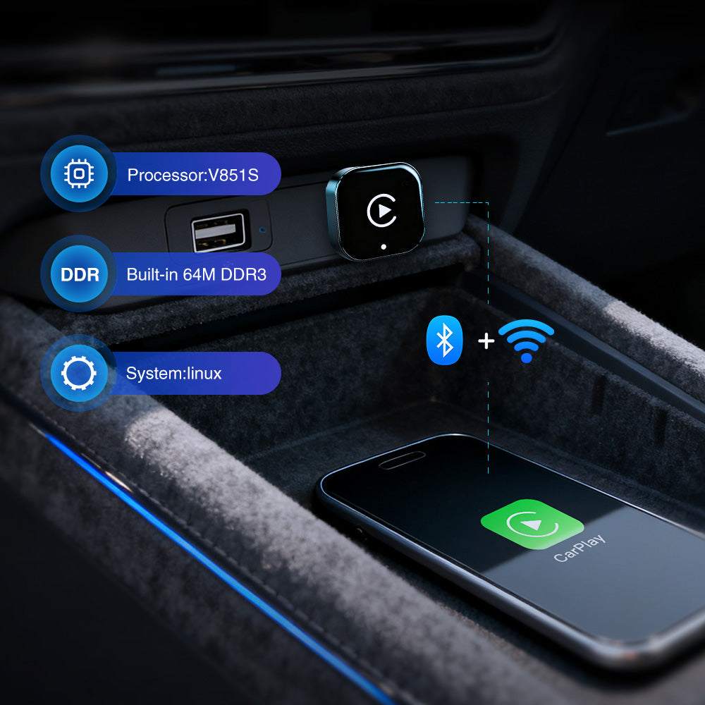2 in 1 New Android Auto Wireless Carplay USB Mini Adapter Dongle Smart Box Upgrade Bluetooth5 For Volvo Benz Mg Kia Chery VW Toyota Volvo Hyundai