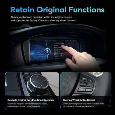 8.8” IPS Touch Screen Wireless CarPlay Android Auto Upgrade for BMW E60 E61 E63 E64 E90 E91 E92 E93 M3 M5 M6  Split‑Screen Factory Bluetooth Audio