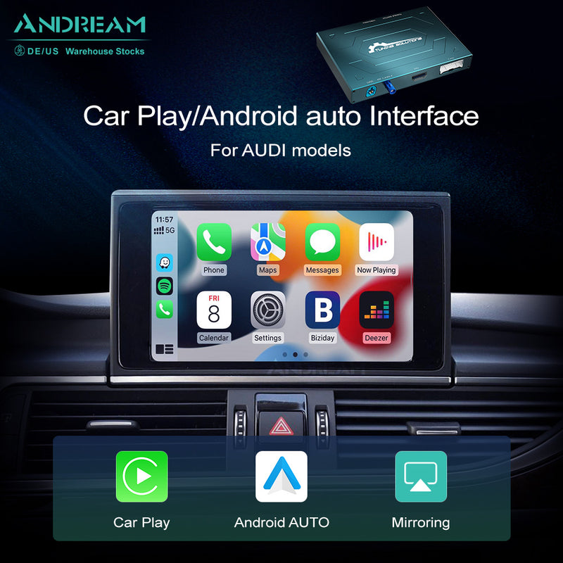 Wireless CarPlay Android Auto Interface Smartbox For Audi Q3 Q5 Q7 A1 A3 A4 A5 A6 C7 A7 A8 S5 S7 With 3G/3G+/MIB MMI/RMC Symphony Concert Retrofit Kit