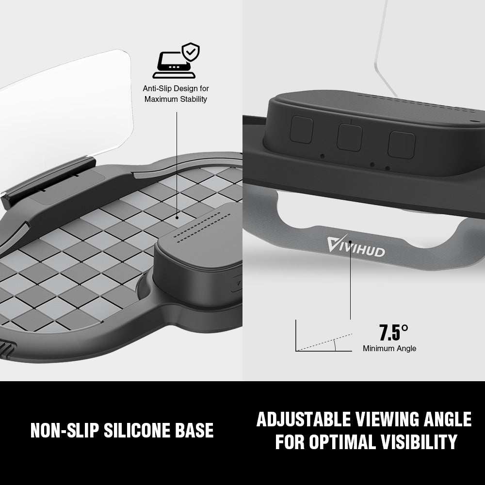 Smart HUD Supports Wireless CarPlay/Android Auto Voice & Button Remote Control Real-Time Navigation Music Playback Universal Fit for All Cars