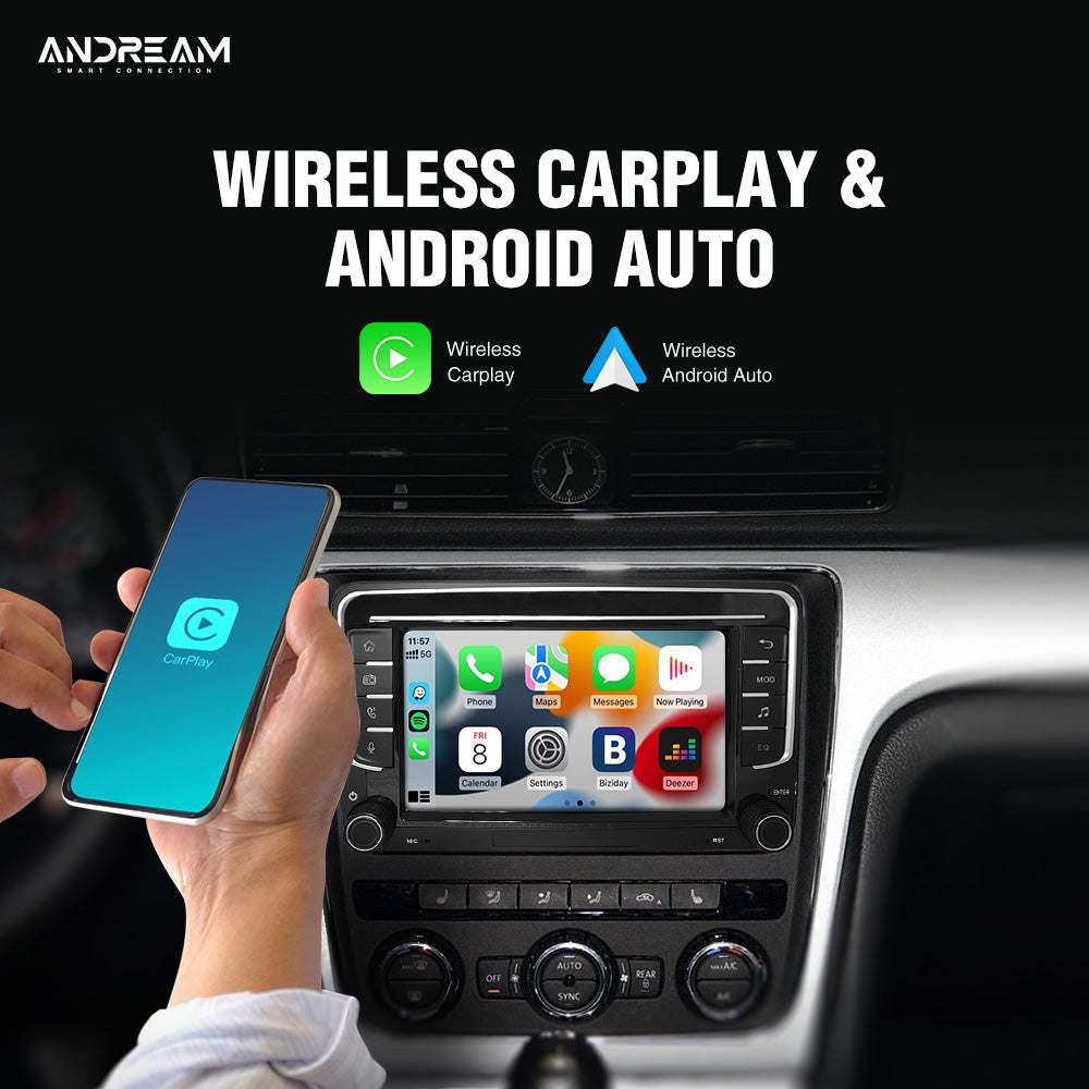 Wireless CarPlay Screen 7" Screen For VW Volkswagen POLO GOLF PASSAT B6 SEAT Leon Skoda JETTA TIGUAN TOURAN Car Dvd Multimedia GPS Player Mirrorlink