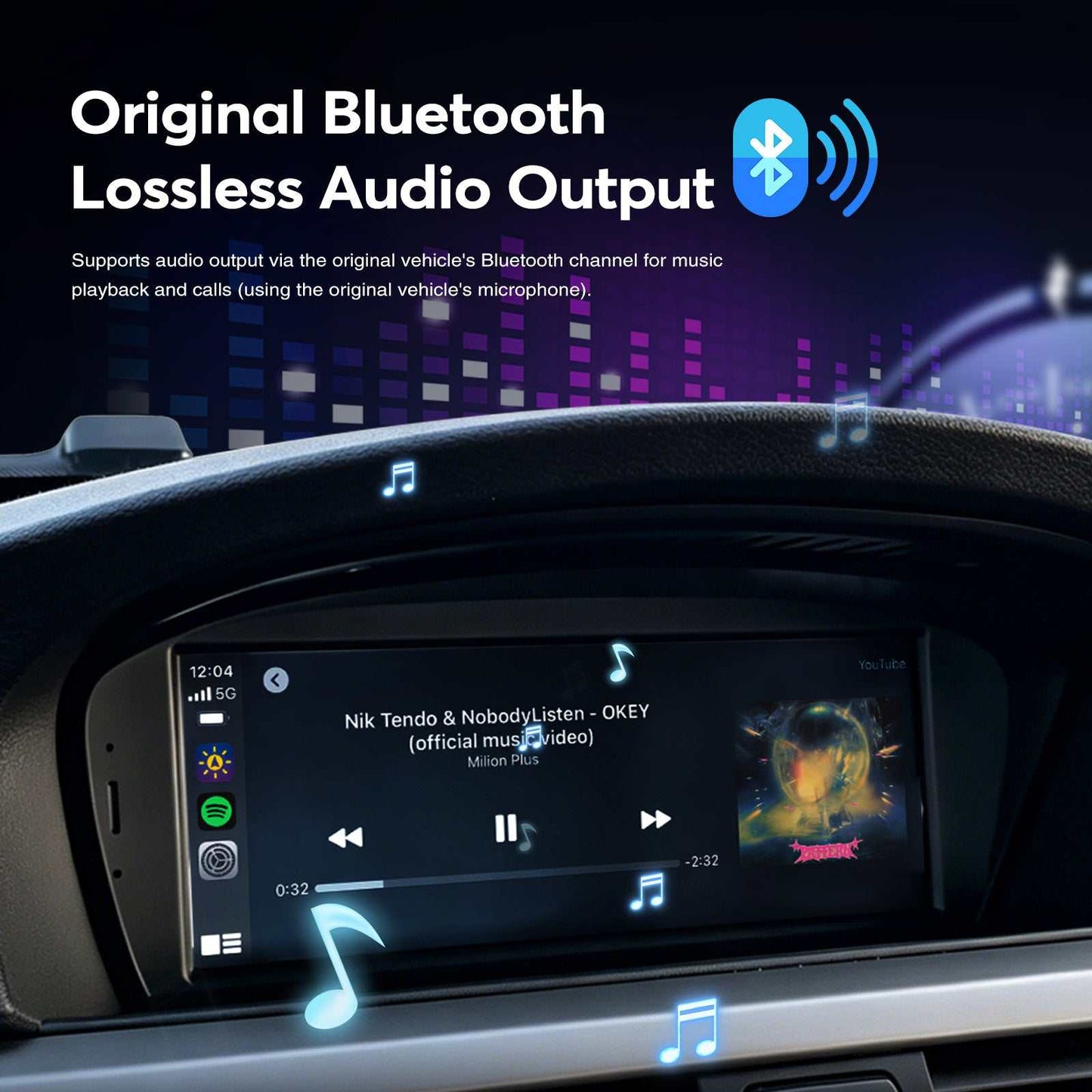 8.8” IPS Touch Screen Wireless CarPlay Android Auto Upgrade for BMW E60 E61 E63 E64 E90 E91 E92 E93 M3 M5 M6  Split‑Screen Factory Bluetooth Audio