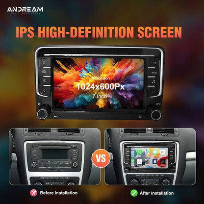 Wireless CarPlay Screen 7" Screen For VW Volkswagen POLO GOLF PASSAT B6 SEAT Leon Skoda JETTA TIGUAN TOURAN Car Dvd Multimedia GPS Player Mirrorlink