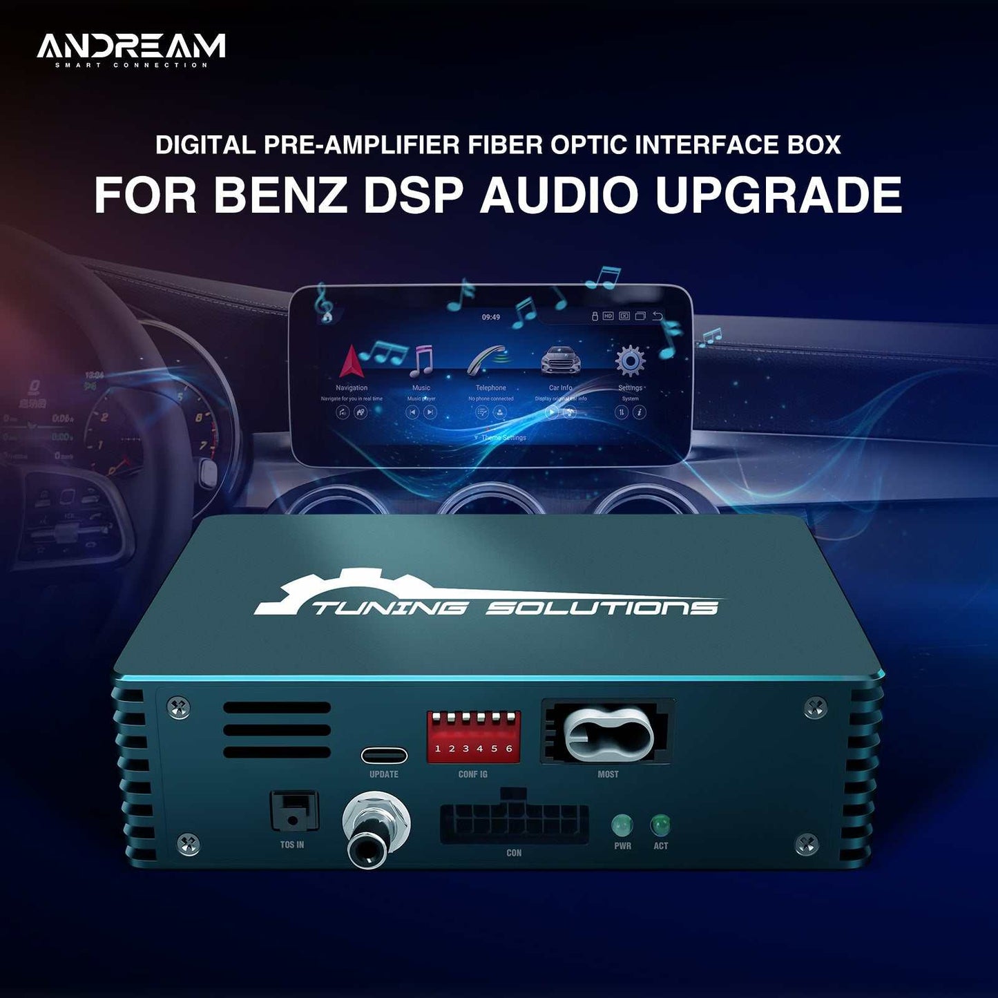Optical Fiber Coaxial Output Decoder DSP Amplifier Adaptor For Mercedes-Benz A/B/C/G Class S/SL/C/CL/CLK/E/ML Series Most25 Most150 Bus System Radio