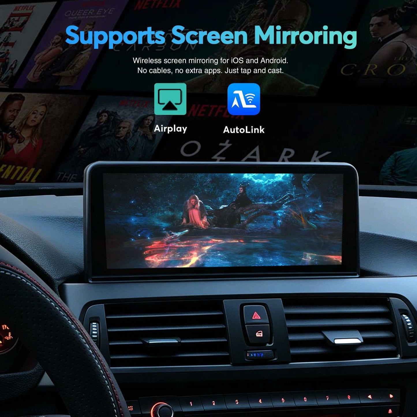 10.25" Wireless CarPlay Android Auto Car Multimedia Display For BMW Series 3 4 F30 F31 F34 F32 F33 F36 F80 CIC NBT Head Unit Screen