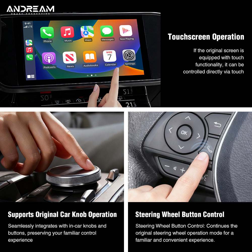 1cm ultra-thin 2-in-1 wireless CarPlay and Android Auto USB smart box with automatic connection and voice control. For Volvo Benz MG Kia Chery VM Toyota Hyundai