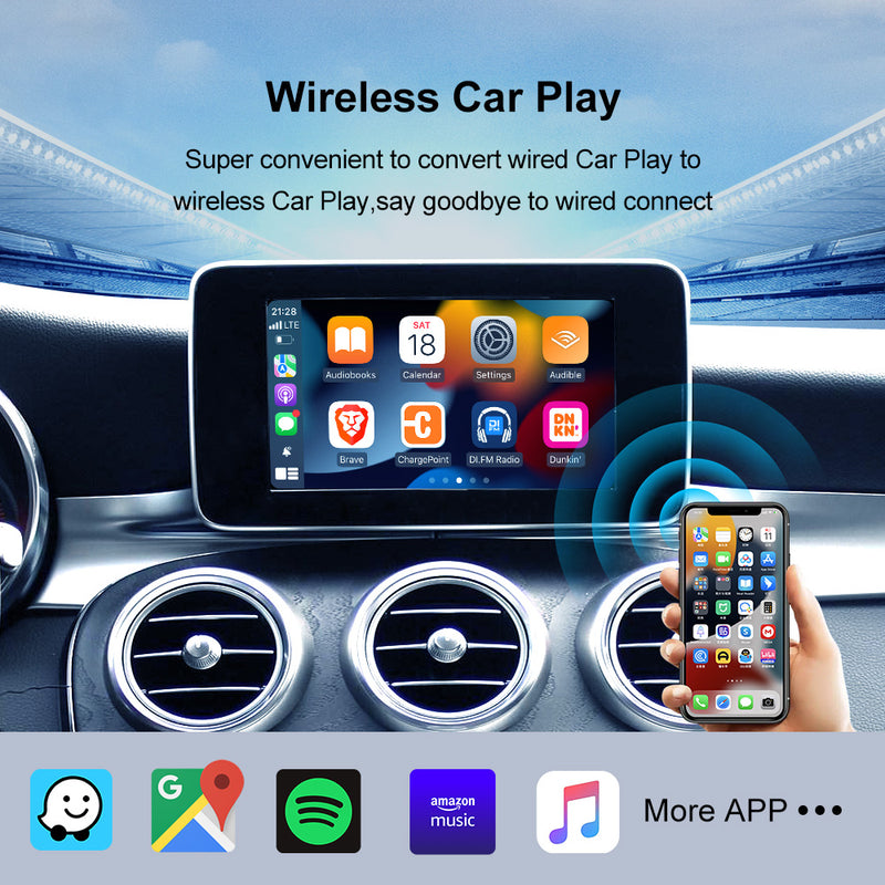 Carplay AI box Car Wireless Android Auto Adapter Converter 4 Cores CPU WIFI  TF 
