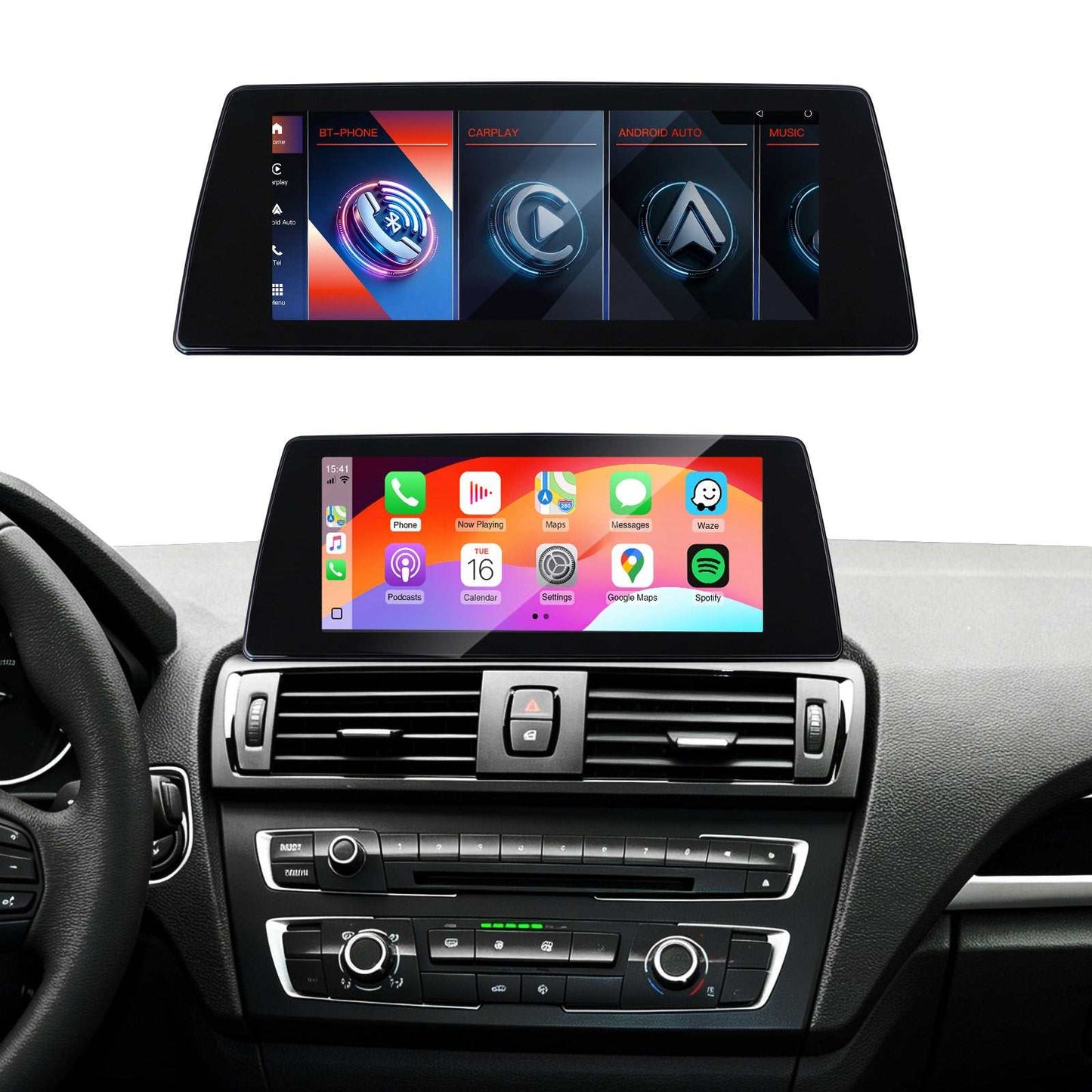 Wireless CarPlay/Android Auto HD Display For BMW 1 2 Series F20 F21 F22 F23 Touchscreen With Original System Split-Screen & Bluetooth Integration