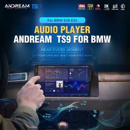 Android Car Radio Compatible With BMW 5 Series X5 E39 E53 M5 1996-2006 Wireless Apple Carplay Android Auto 9 Inch Touchscreen Car Stereo Audio Player
