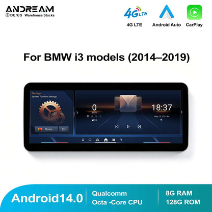 10.25" Android 14.0 8G+128G Qualcomm Octa-core IPS Head Unit With Wireless CarPlay/Android Auto For BMW I3 I8 2013-2019 GPS Navigation