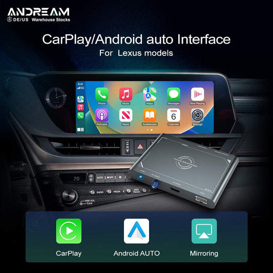 Andream Wireless CarPlay & Android Auto MMI Prime Interface Box for Lexus GS/LS/ES/IS/UX/LX/RC/NX/RX - Multimedia Navigation Retrofit