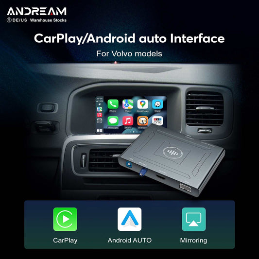 Andream Wireless CarPlay Android Auto MMI Adapter Box for Volvo XC70 XC90 S80 S90 V70  Retrofit Interface