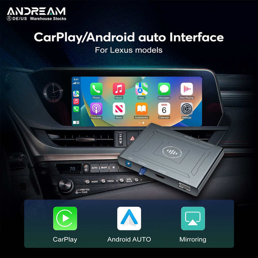 Andream Wireless CarPlay & Android Auto MMI Prime Interface Box for Lexus GS/LS/ES/IS/UX/LX/RC/NX/RX - Multimedia Navigation Retrofit