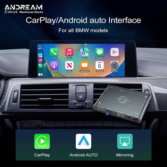 Andream Wireless CarPlay & Android Auto MMI Prime For BMW CIC NBT EVO System Series 1 2 3 4 5 6 7 X1 X3 X4 X5 X6 X7 Mini I3 I8 GPS Navigation Kit