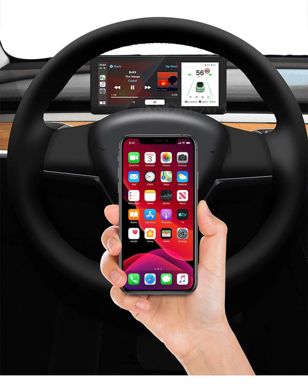 8.8" Steering Wheel Center Console Digital LCD Dashboard Instrument Wireless Carplay Android Auto OTA Upgrades Touchscreen For Tesla Model 3 Model Y
