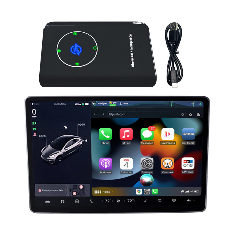 Wireless CarPlay Dongle For Tesla Model 3 X Y S  Adapter Ai Box WiFi 5G-Connect Upgrade USB Interface 2.4G+5G Dual-band WiFi Transmission Update