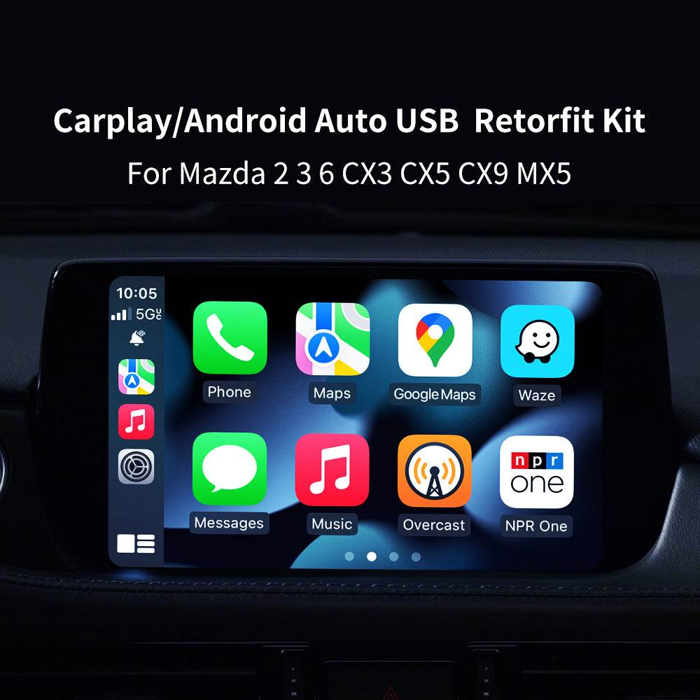 Wired Carplay Android Auto USB Adapter Hub OEM For Retrofit Mazda 3 6 2 Mazda CX5 CX3 CX9 Miata MX5 Toyota Yaris 2014-2020 Kit Upgrade