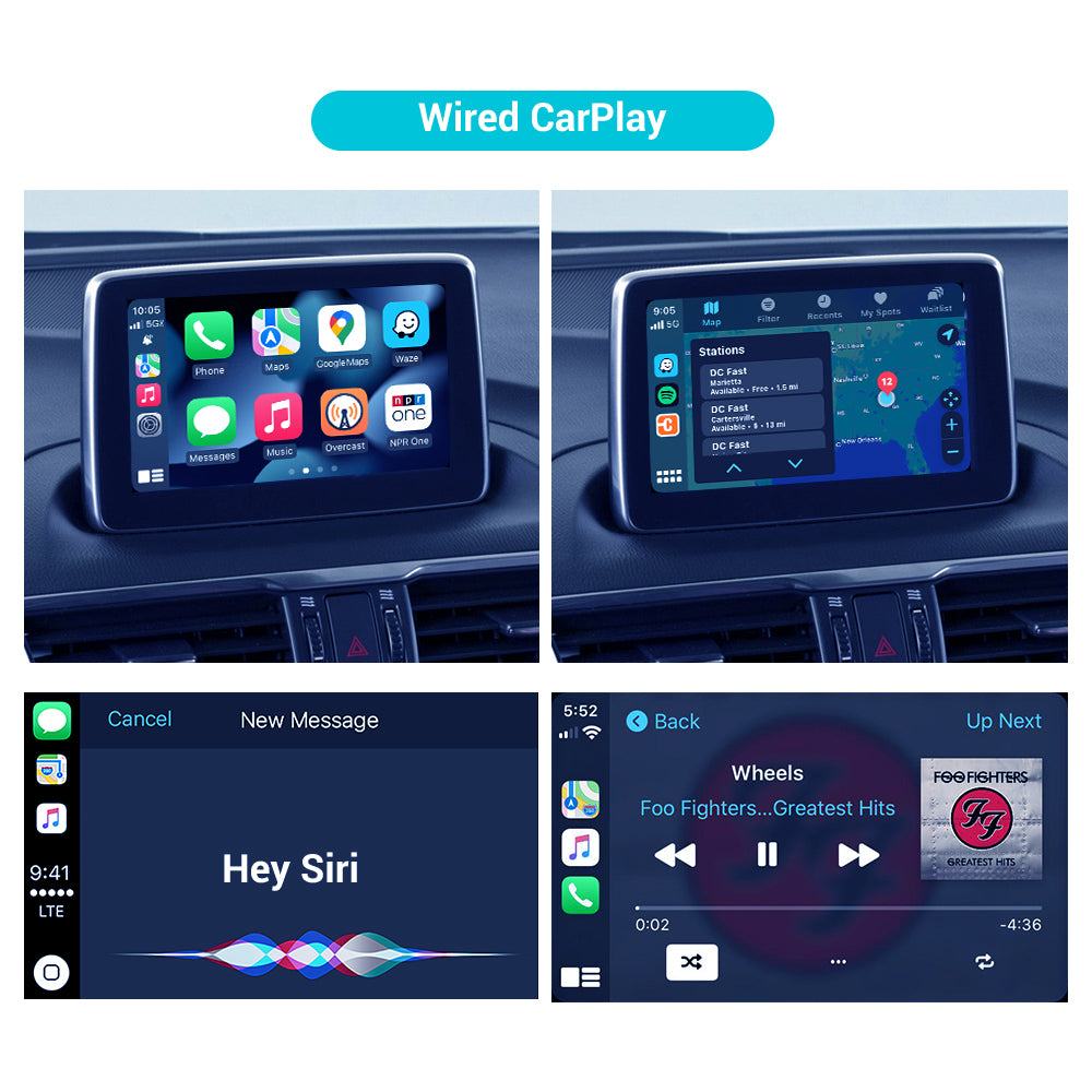 Wired Carplay Android Auto USB Adapter Hub OEM For Retrofit Mazda 3 6 2 Mazda CX5 CX3 CX9 Miata MX5 Toyota Yaris 2014-2020 Kit Upgrade