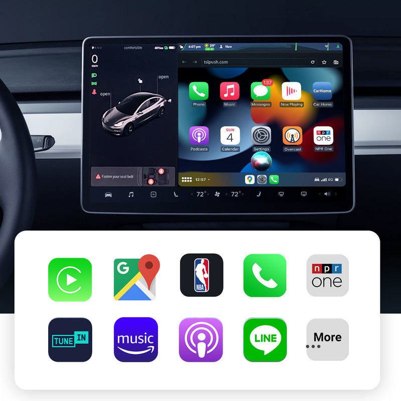 Wireless CarPlay Dongle For Tesla Model 3 X Y S  Adapter Ai Box WiFi 5G-Connect Upgrade USB Interface 2.4G+5G Dual-band WiFi Transmission Update